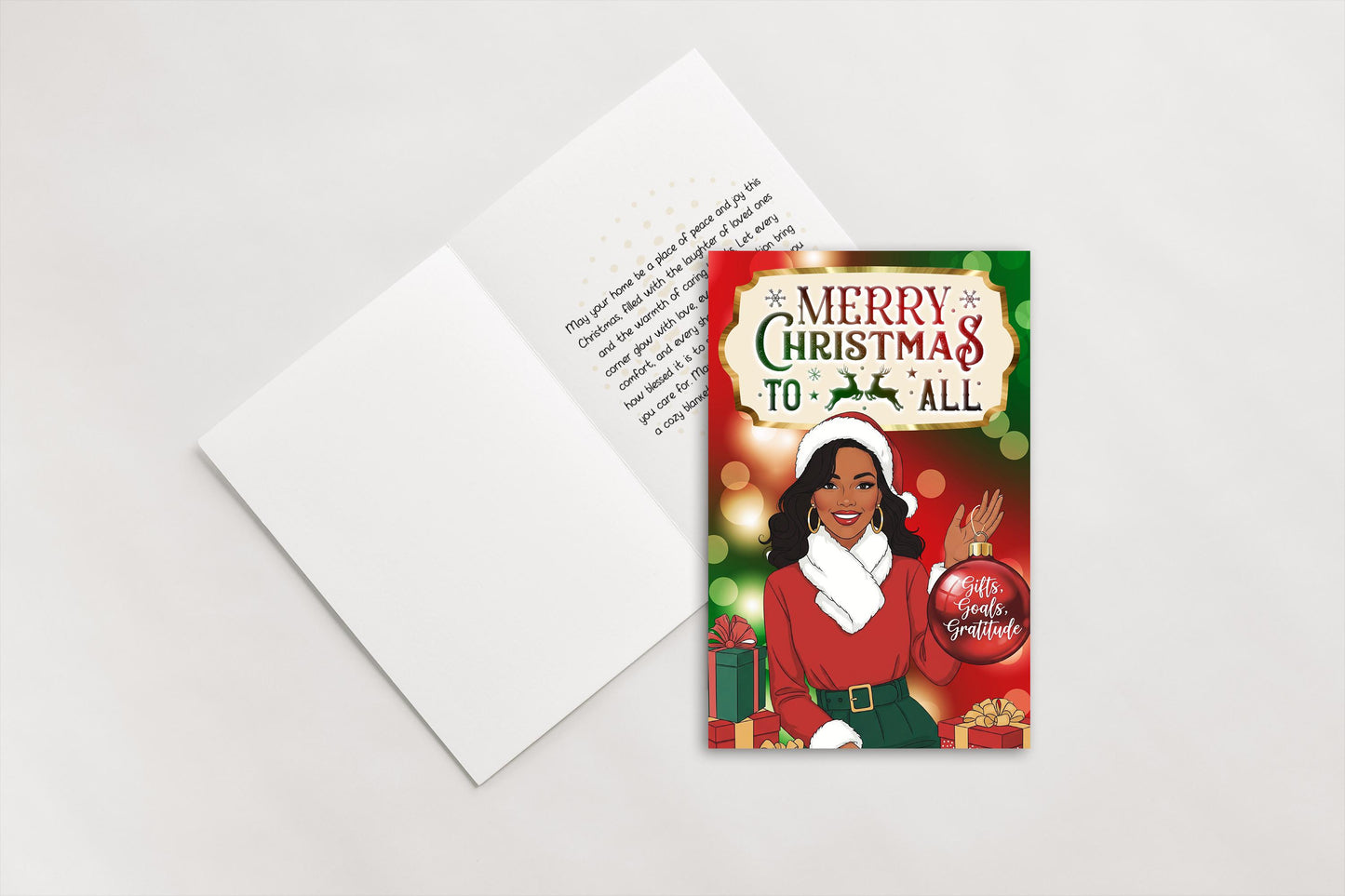 Melanin Christmas Greeting Card: African American Holiday Card