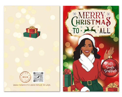 Melanin Christmas Greeting Card: African American Holiday Card