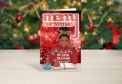 Melanin Christmas Greeting Card: African American Holiday Card