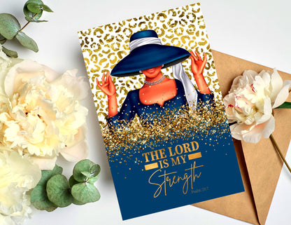 The Lord is My Strength, African American Greeting Cards