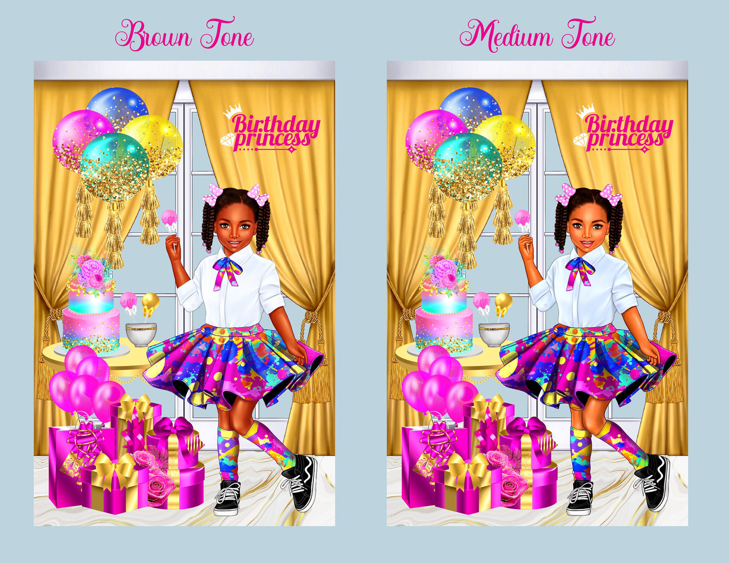 Birthday Princess, Black Greeting Cards