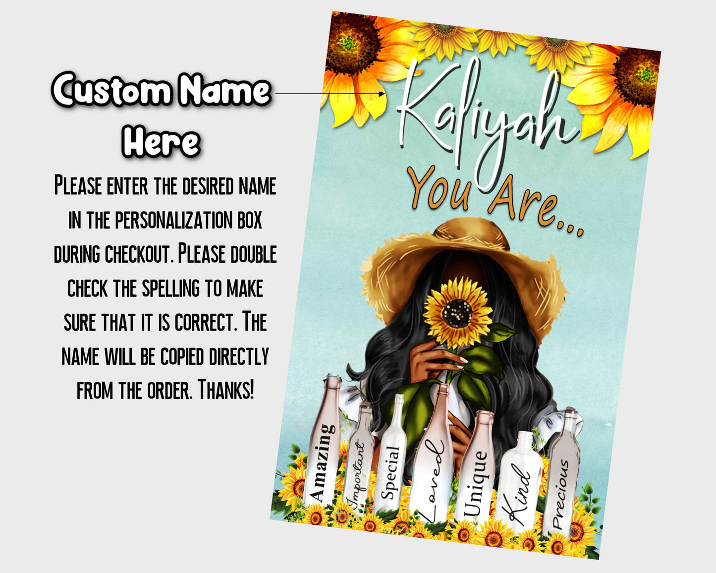Personalized All Occasion, Black Greeting Cards, African American