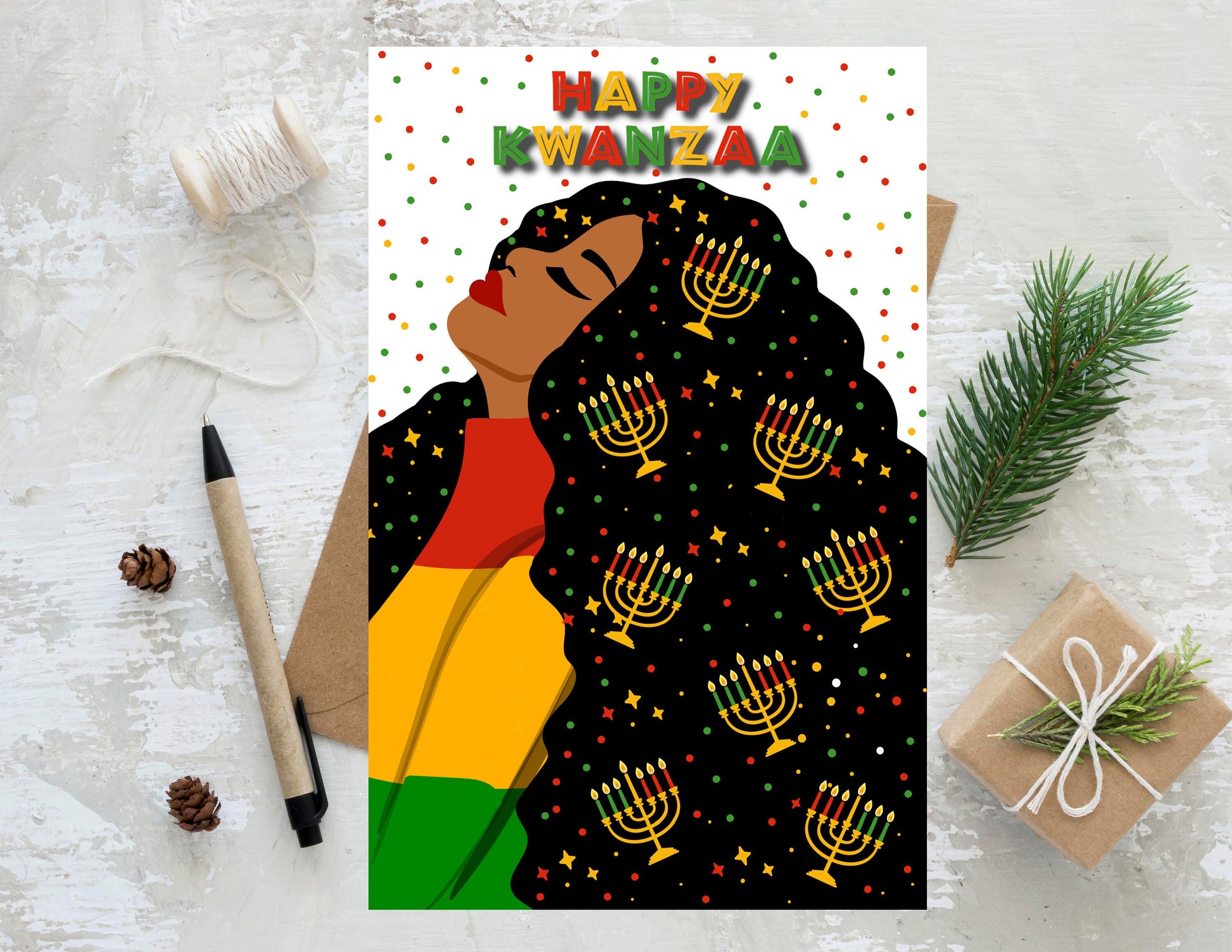 Happy Kwanzaa Ethnic African Woman Art Board Print for Sale by
