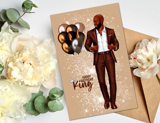 Happy Birthday Card for Men, Black Greeting Cards