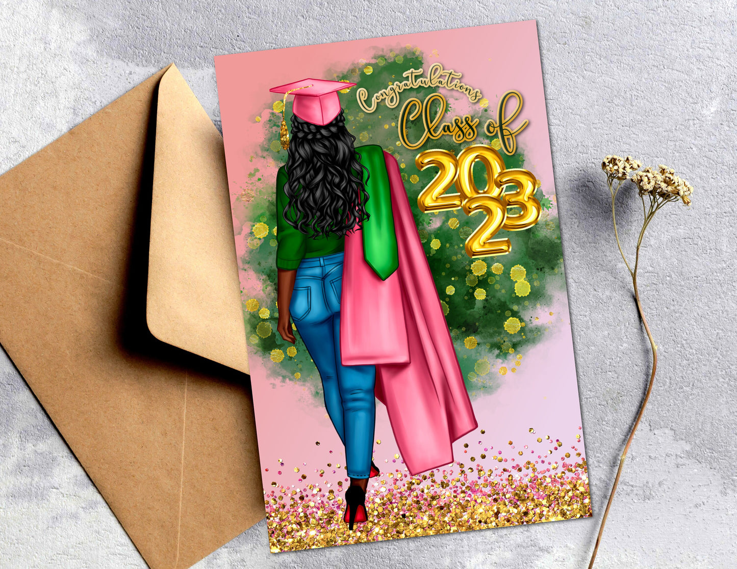 Black Girl 2023 Sorority Graduation Cards