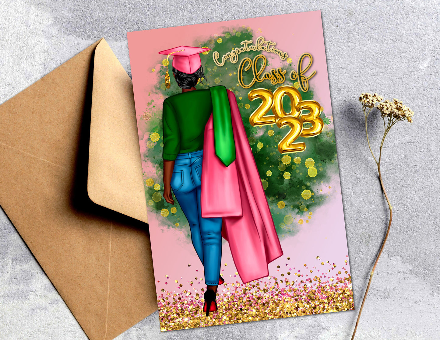 Black Girl 2023 Sorority Graduation Cards