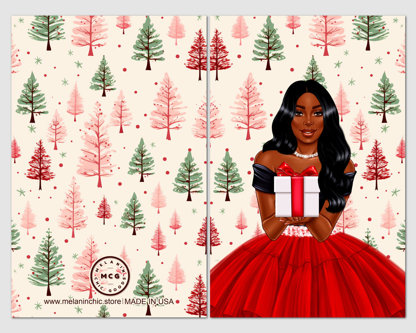 6 Count - Black Christmas Cards